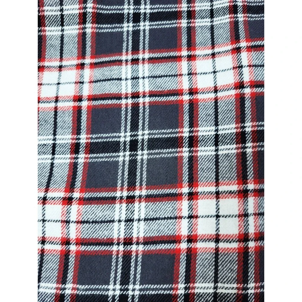 Ranch Tough Gray/Red‎ Plaid Button Down Flannel Shirt Pocket XL Tall Outdoor